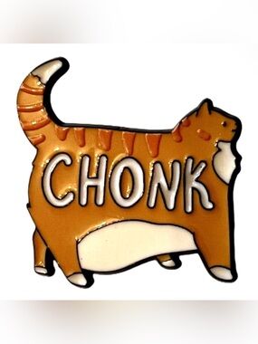 Orange Cat - CHONK - Enamel Pin